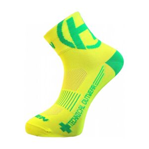 HAVEN Cyklistické ponožky klasické - LITE SILVER NEO 2PAK - žlutá/zelená 34-36