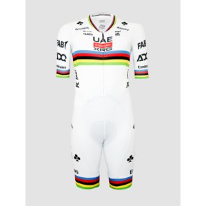 PISSEI Cyklistická kombinéza - TADEJ POGACAR WORLD CHAMP ROAD - bílá M