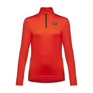 GORE Cyklistické triko s dlouhým rukávem - EVERYDAY THERMO 1/4-ZIP WMN - oranžová