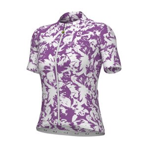 ALÉ Cyklistický dres s krátkým rukávem - ESSENZA PRAGMA - bílá/fialová