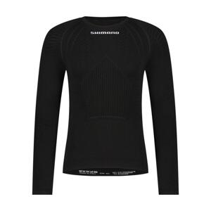SHIMANO Cyklistické triko s dlouhým rukávem - VERTEX LONG - černá 2XL