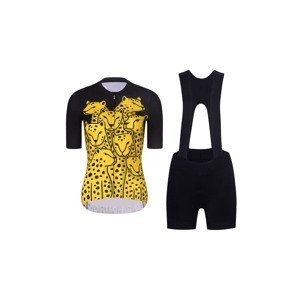 RIVANELLE BY HOLOKOLO Cyklistický krátký dres a krátké kalhoty - CHEETAH II - žlutá/černá