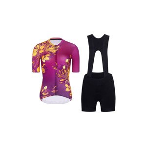 RIVANELLE BY HOLOKOLO Cyklistický krátký dres a krátké kalhoty - BAROC - fialová/žlutá