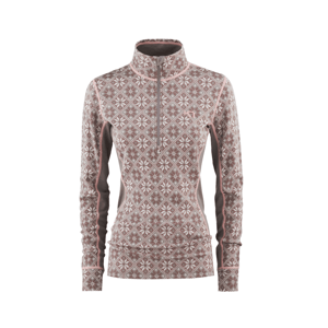 Kari Traa Rose Half Zip Baselayer Top - 100% Merino Wool M růžová