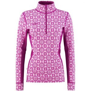 Kari Traa Rose Half Zip Baselayer Top - 100% Merino Wool L fialová