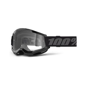 Motokrosové brýle 100% Strata 2 New  Black, čiré plexi