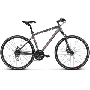 Pánské crossové kolo Kross Evado 4.0 TK 28" - model 2023 XL (23") grafitová/červená