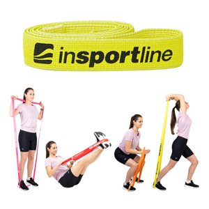 Posilovací guma inSPORTline Rand Medium 208x3,3 cm / 6 kg  fluo žlutá