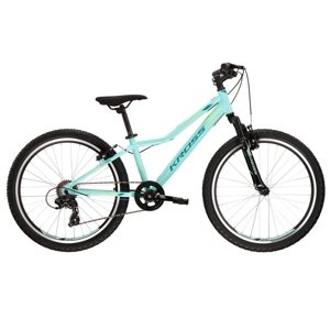 Juniorské dívčí kolo Kross LEA JR 1.0 24" Gen 003  akvamarín/zelená/mátová  12"