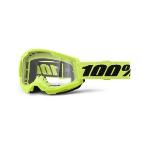 Motokrosové brýle 100% Strata 2 New  Neon Yellow, čiré plexi