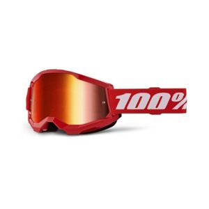 Motokrosové brýle 100% Strata 2 New Mirror Červené, červené plexi