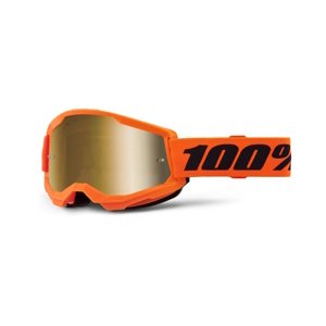 Motokrosové brýle 100% Strata 2 New Mirror Oranžové, zlaté plexi
