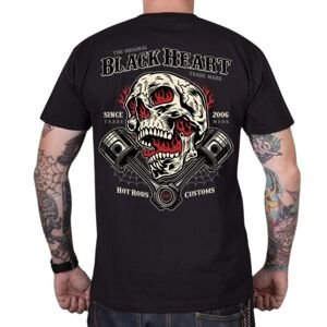 Triko BLACK HEART Flame Piston  L  černá