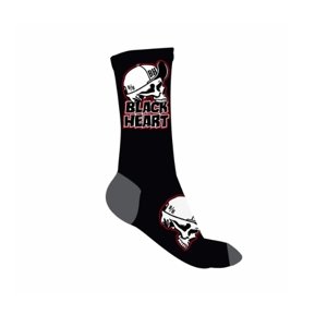 Ponožky BLACK HEART Cap Skull Socks  8-9  šedo-černá