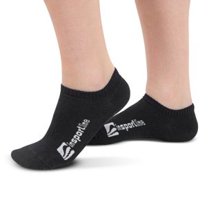 Bambusové kotníkové ponožky inSPORTline Silvatic Ankle AG+ antibakteriální - 3 páry černá 35-38