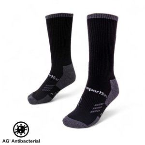 Merino vyšší ponožky inSPORTline Meritic Crew AG+ antibakteriální černo-šedá 43-45