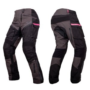 Dámské moto kalhoty W-TEC Barbata černo-šedo-růžová XL