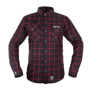 Košile W-TEC Black Heart Respector  černá s červeným pruhem  L