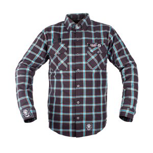 Košile W-TEC Black Heart Respector  černá s modrým pruhem  XL
