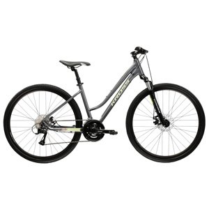 Dámské crossové kolo Kross EVADO 3.0 28" - model 2025 M (17", 158-170 cm) šedá / zelená / lesk