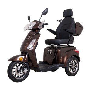 Elektrický tříkolový vozík inSPORTline Zorica Deluxe s elektromagnetickou brzdou  hnědá