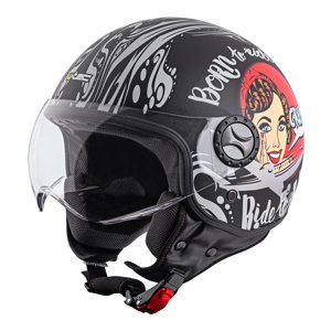 Helma na skútr W-TEC FS-701BG Black Ride  černo-bílá  L (59-60)