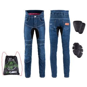 Dámské moto jeansy W-TEC Biterillo Lady  5XL  modrá