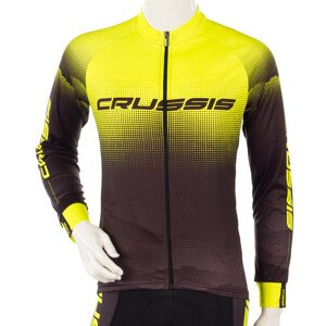 Cyklistický dres s dlouhým rukávem Crussis CSW-060  černá-fluo žlutá  3XL