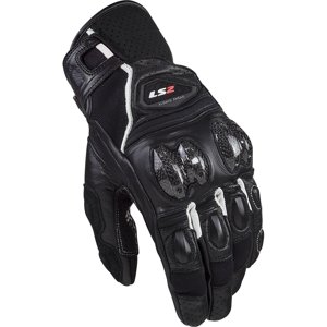 Pánské moto rukavice LS2 Spark 2 Leather Black White  XXL