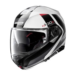 Moto helma Nolan N100-5 Hilltop N-Com P/J  Metal White  S (56)