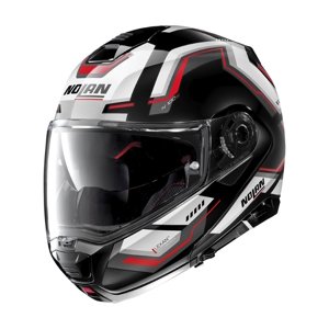 Moto helma Nolan N100-5 Upwind N-Com P/J  Glossy Black-Red  S (56)