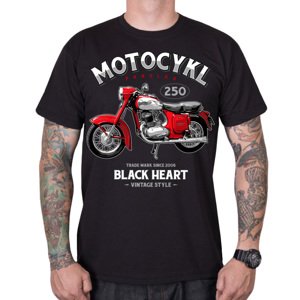 Triko BLACK HEART Motocykl Panelka  černá  XXL