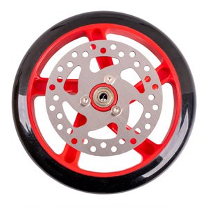 Náhradní kolo s brzdovým diskem na koloběžku Discola 200x30mm  červená
