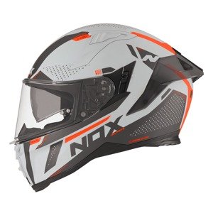 Moto přilba NOX N303-S NEO šedá-neon oranžová  XL (61-62)