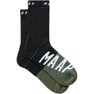 MAAP Apex Wool Sock - Black/ Green L/XL