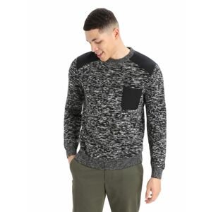 Pánský svetr ICEBREAKER Mens Barein Crewe Sweater, Black/Snow velikost: XL