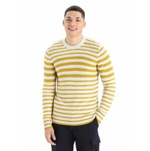 Pánský svetr ICEBREAKER Mens Waypoint Crewe Sweater, Ecru Heather/Silent Gold/S velikost: XL